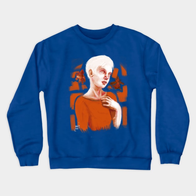 Goldfish Girl Crewneck Sweatshirt by Marino_Resta